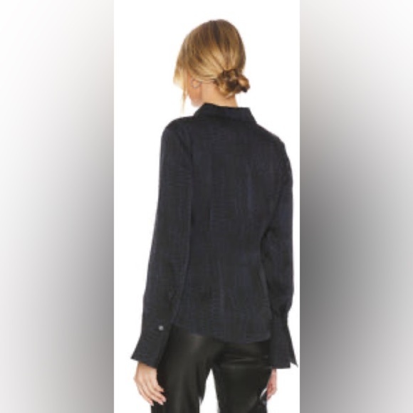 ANINE BING NEO SHIRT IN PYTHON PRINT Silk Button Down SIZE L - Picture 5 of 14